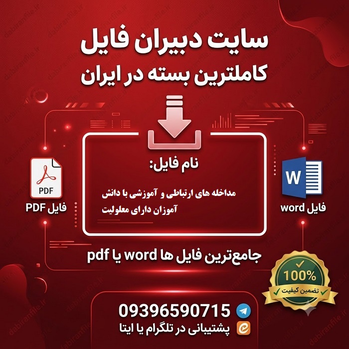 دانلود سوالات تست مداخله های ارتباطی و آموزشی با دانش آموزان دارای معلولیت‌