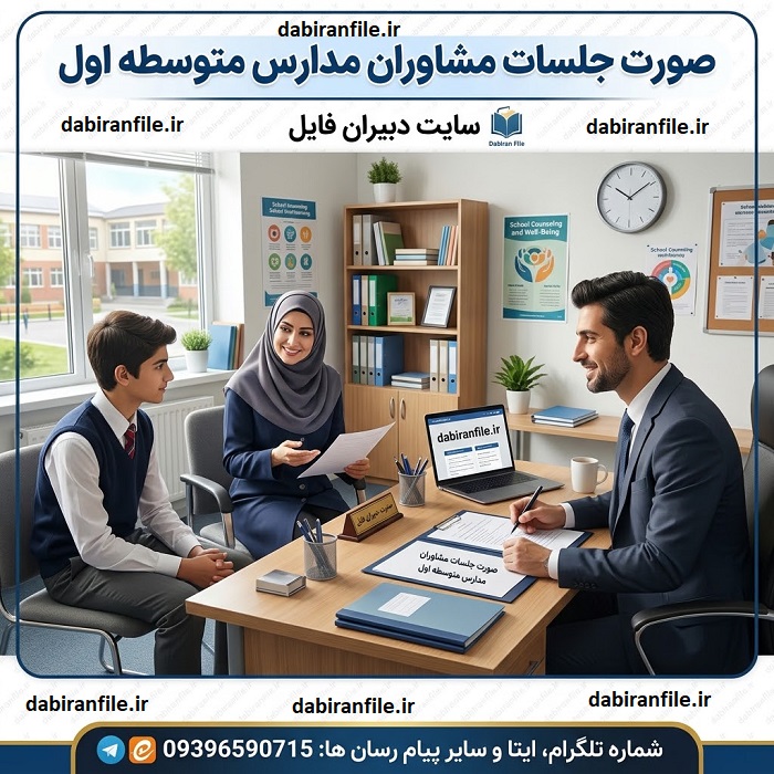 دانلود بسته صورت جلسات مشاوران مدارس متوسطه اول 1405 1406 word قابل ویرایش