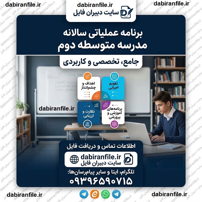 برنامه عملیاتی مدیران مدارس متوسطه دوم ۱۴۰۵ ۱۴۰۶