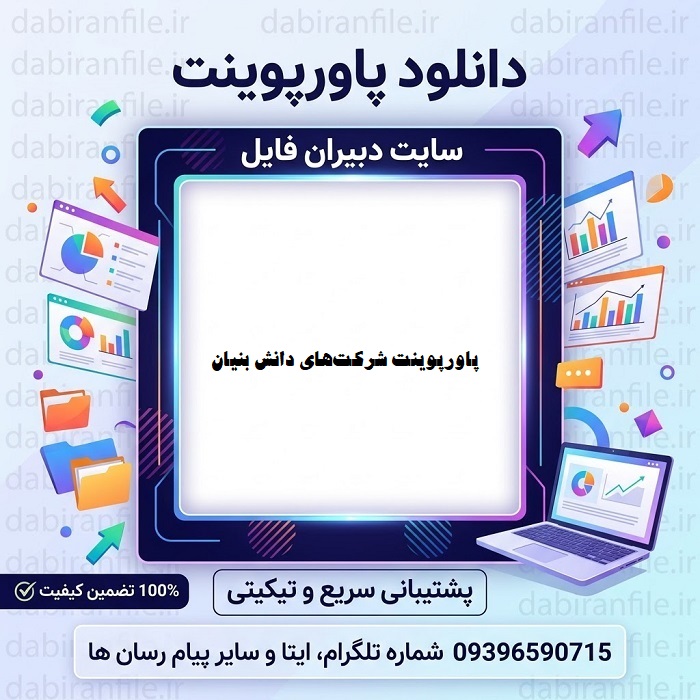 پاورپوینت معرفی شرکت دانش بنیان به سرمایه گذار