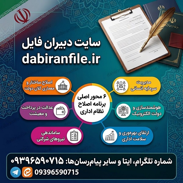 نمونه سوالات تستی اصلاح نظام اداری دولت چهاردهم