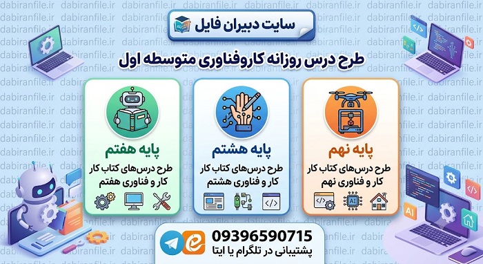 دانلود طرح درس آماده کار و فناوری هفتم رایگان